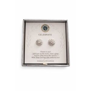 Spartina 449 Celebrate Sunburst Starburst Earrings Rhodium Plated NIB
